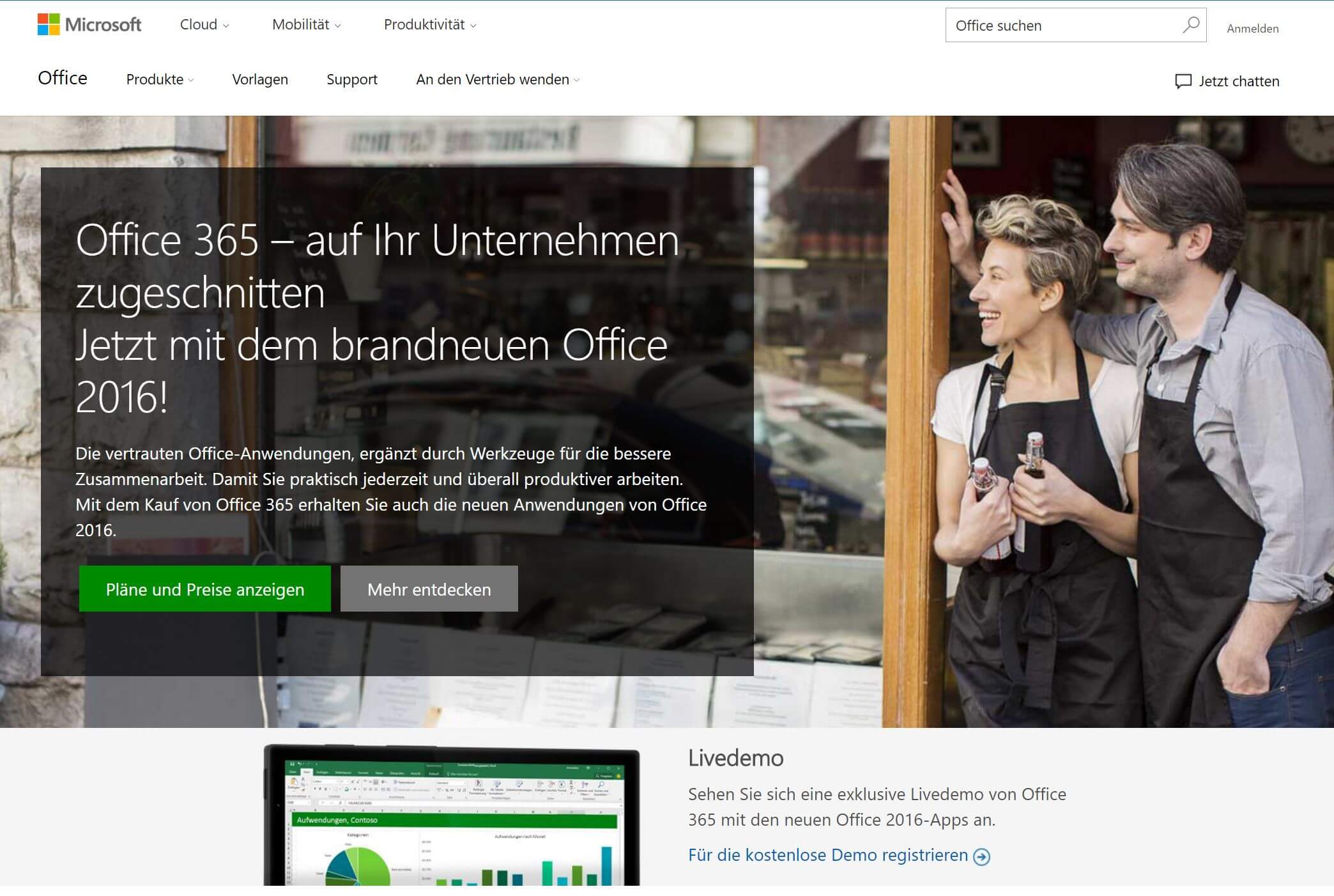 Screenshot von https://products.office.com/de-ch/business/office