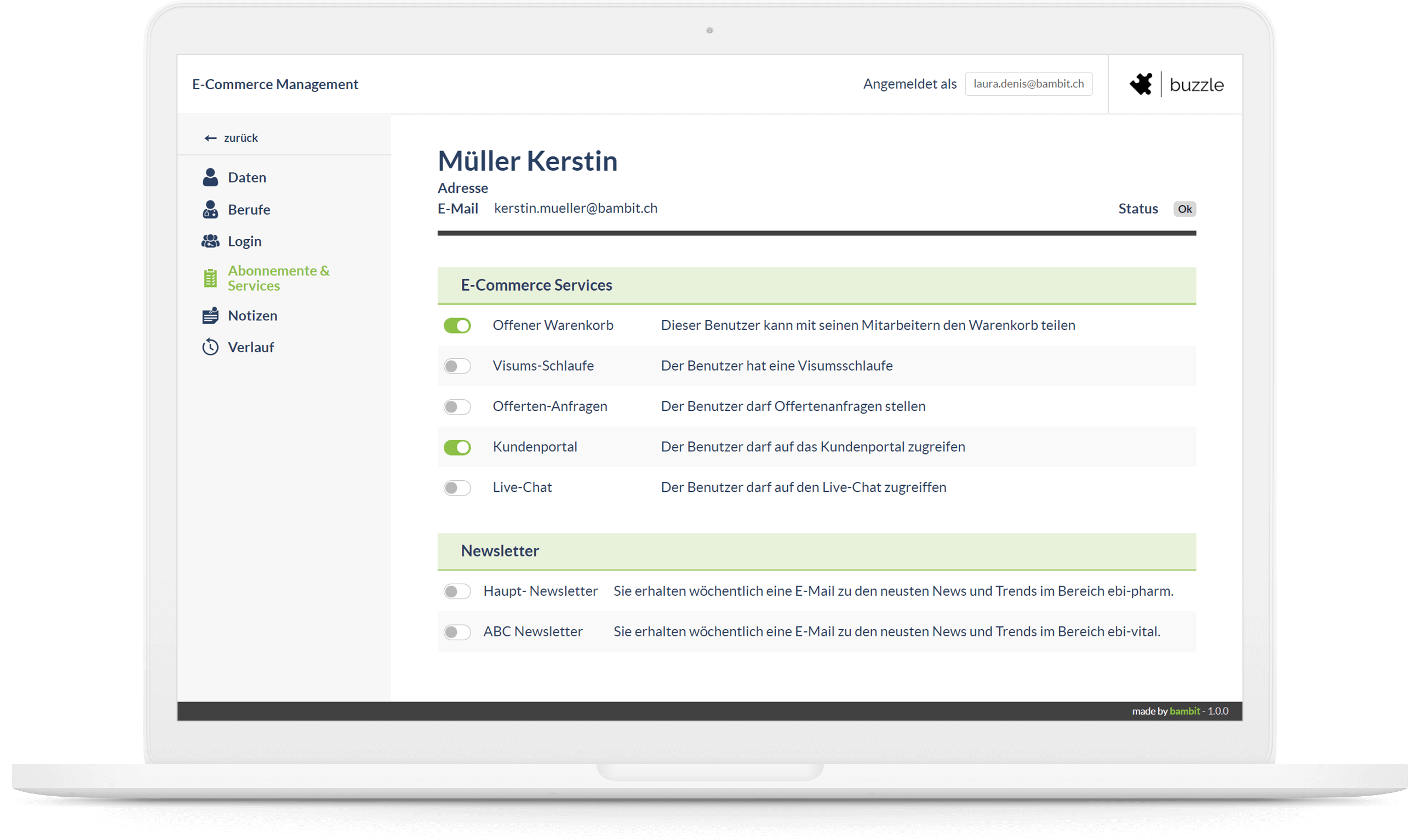 buzzle E-Commerce Services Layer Screenshot