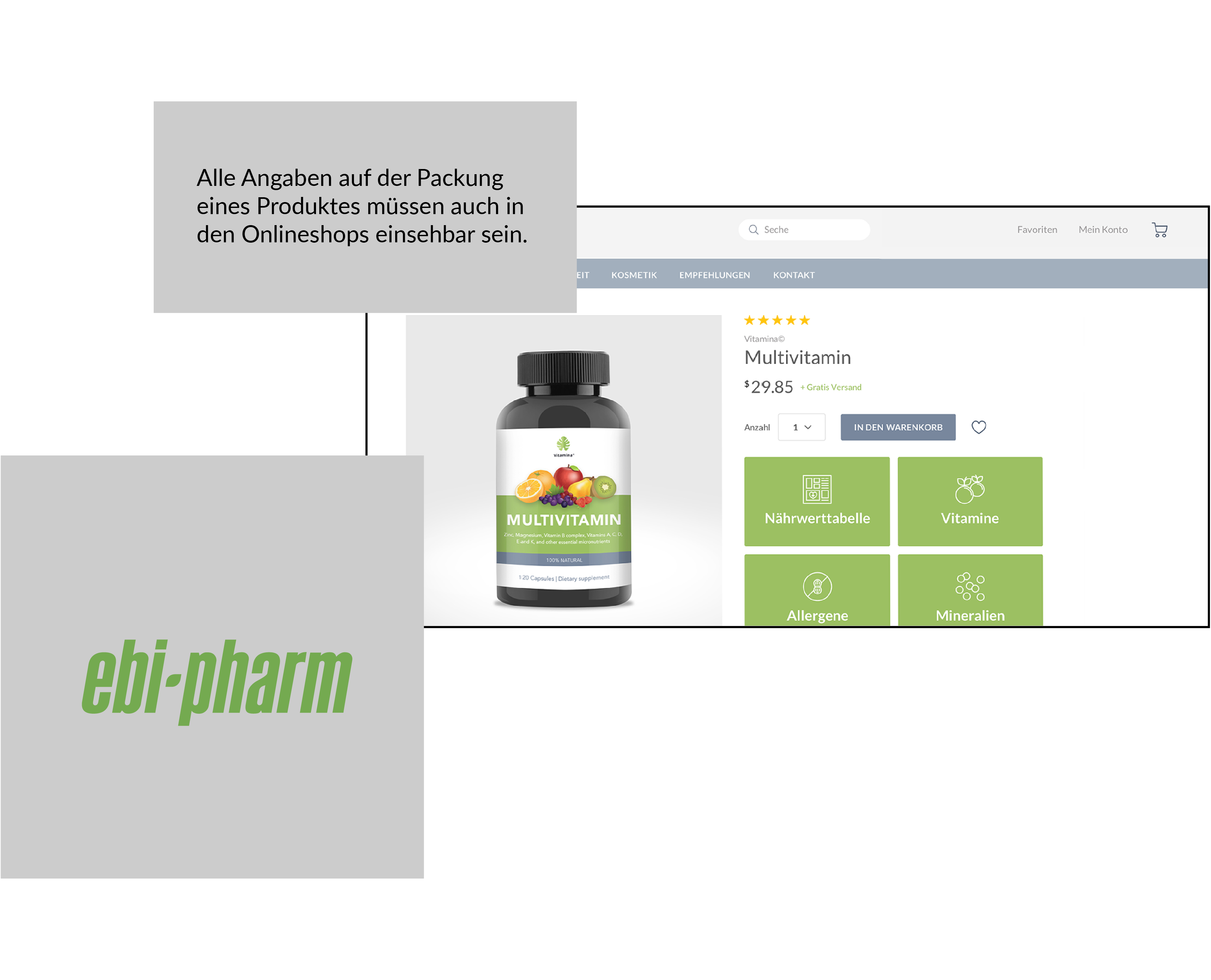 Visual zur Referenz Produkte API für Onlineapotheken und Drogerien