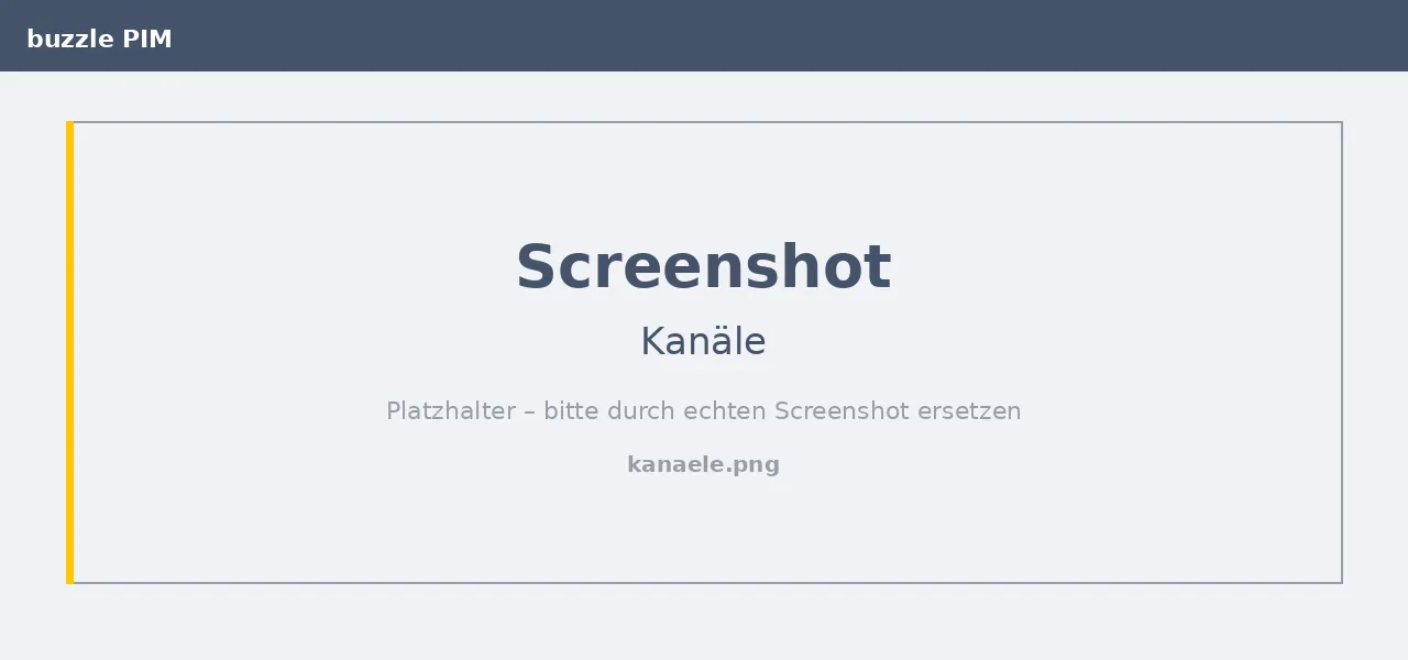Kanäle-Übersicht im buzzle PIM