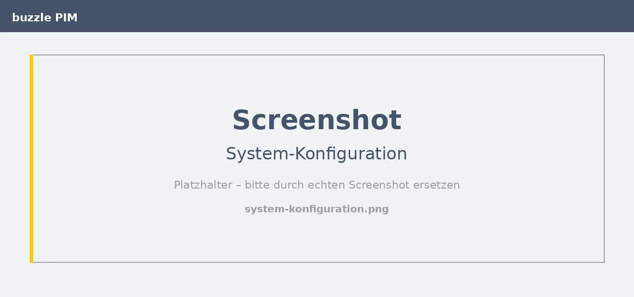 System-Konfiguration im buzzle PIM mit Attributen und Suchindexfeldern